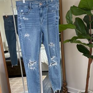 American Eagle Outfitters Light Blue Distressed Jeans
